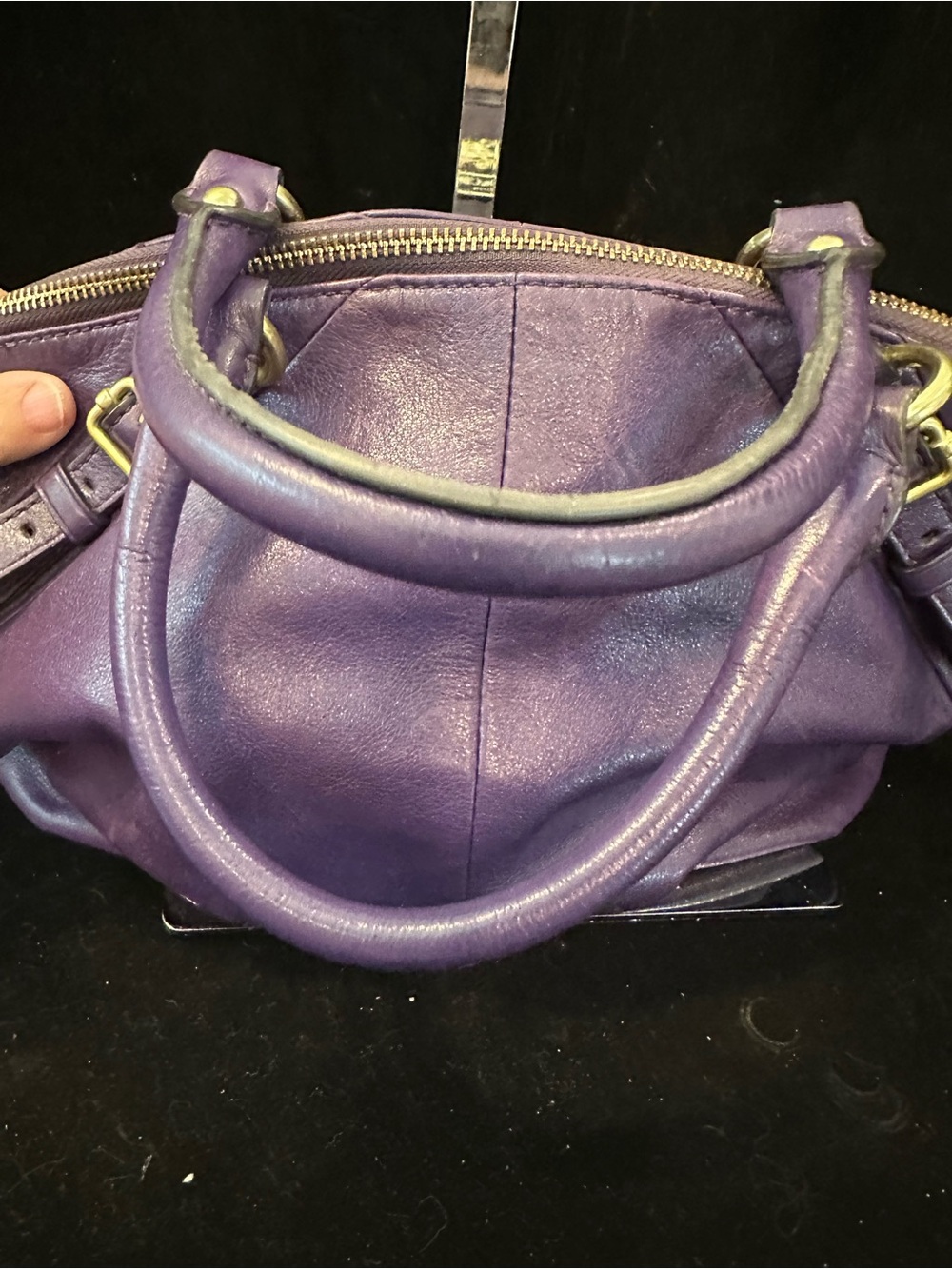 Coach Madison Sophia Purple Leather Satchel - Picture 8 of 13